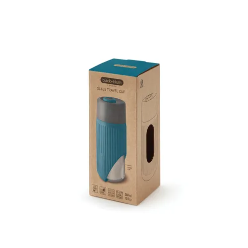 Black+Blum 340 ml-es üveg utazópohár Kék 