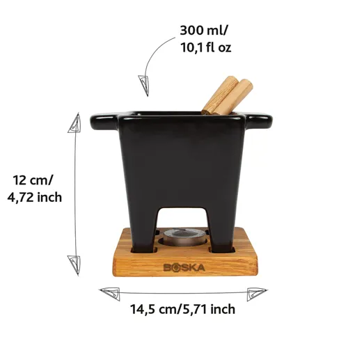 BOSKA Tapas fekete fondü készlet - 300 ml Fekete 