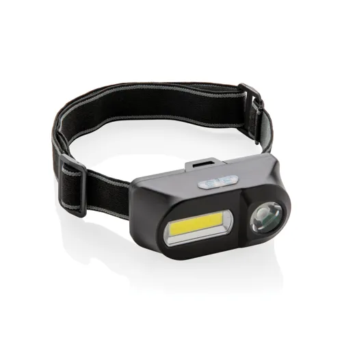 COB és LED fejlámpa Fekete 