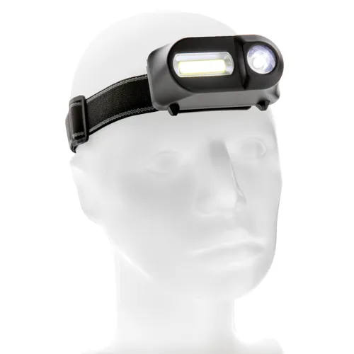 COB és LED fejlámpa Fekete 