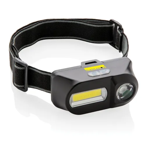 COB és LED fejlámpa Fekete 