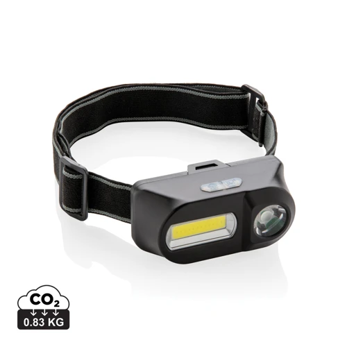 COB és LED fejlámpa Fekete 