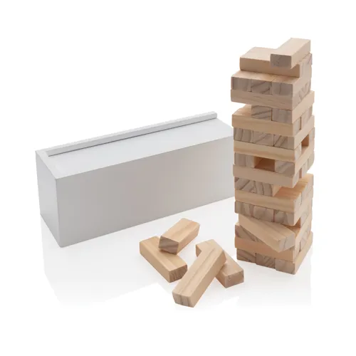 Deluxe jenga fa torony társasjáték Fehér 