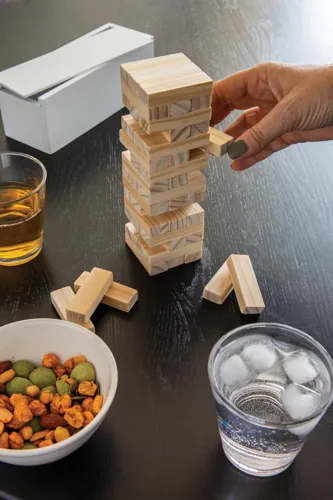 Deluxe jenga fa torony társasjáték Fehér 