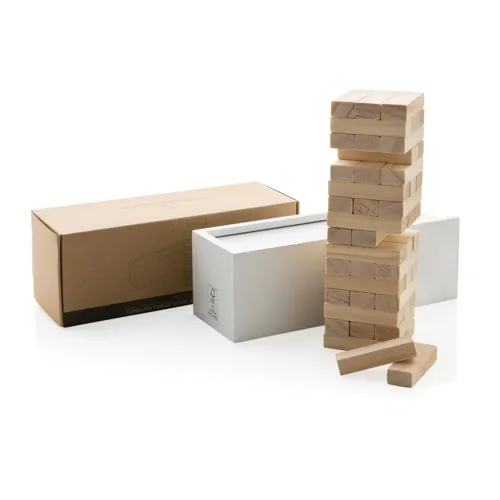 Deluxe jenga fa torony társasjáték Fehér 
