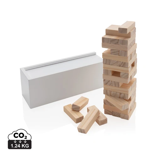 Deluxe jenga fa torony társasjáték Fehér 