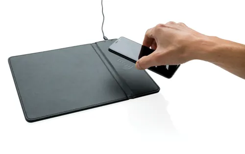 Egérpad 5W-os vezeték nélküli töltéssel Fekete 