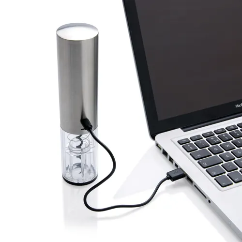 Elektromos bornyitó USB töltővel Szürke 