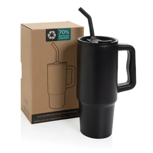 Embrace deluxe RCS újrah. rozsdamentes acél pohár, 900 ml Fekete 