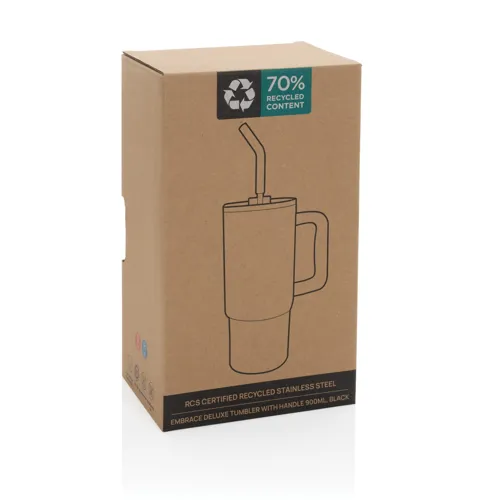 Embrace deluxe RCS újrah. rozsdamentes acél pohár, 900 ml Fekete 