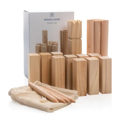 Fa kubb játékkészlet Barna 