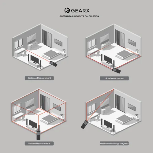 Gear X RCS újrah. alumínium 30 méteres lézeres mérőszalag Fekete 