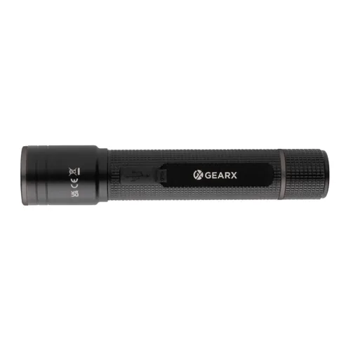 Gear X RCS újrahaszn. alumínium USB újratölthető zseblámpa Fekete 