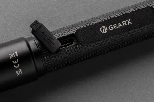 Gear X RCS újrahaszn. alumínium USB újratölthető zseblámpa Fekete 