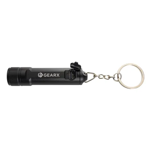 Gear X újratölthető ultrafényes kulcstartó zseblámpa Fekete 