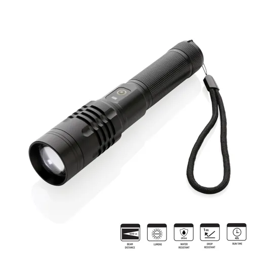 Gear X USB újratölthető zseblámpa Fekete 