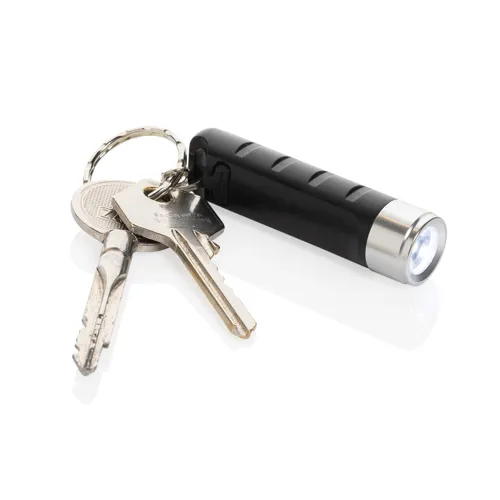 Globix RCS újrah. műanyag USB tölthető kulcstartó zseblámpa Fekete 