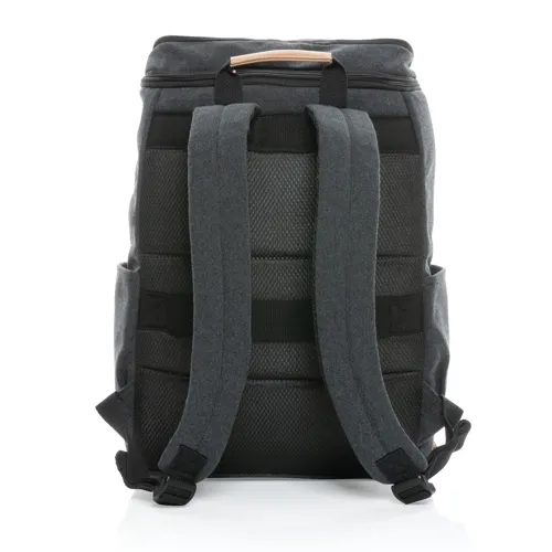 Impact AWARE™ 16oz. újrahasznosított vászon laptop hátizsák Fekete 