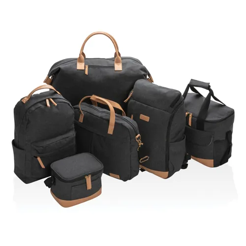 Impact AWARE™ 16oz. újrahasznosított vászon laptop hátizsák Fekete 