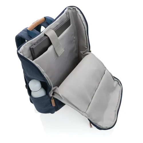 Impact AWARE™ 16oz. újrahasznosított vászon laptop hátizsák Kék 