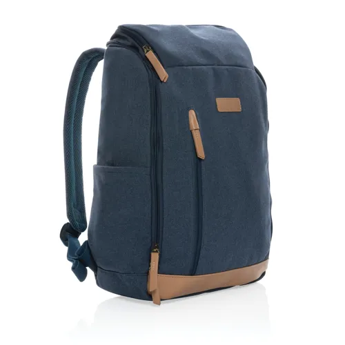 Impact AWARE™ 16oz. újrahasznosított vászon laptop hátizsák Kék 