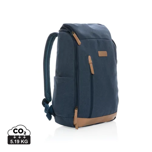 Impact AWARE™ 16oz. újrahasznosított vászon laptop hátizsák Kék 