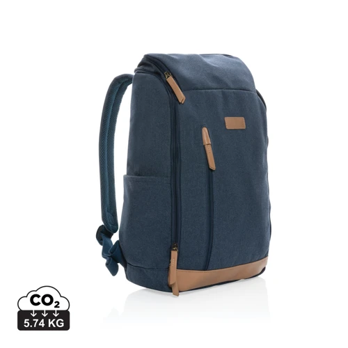 Impact AWARE™ 16oz. újrahasznosított vászon laptop hátizsák Kék 