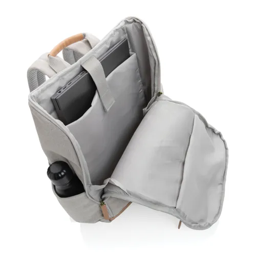 Impact AWARE™ 16oz. újrahasznosított vászon laptop hátizsák Szürke 