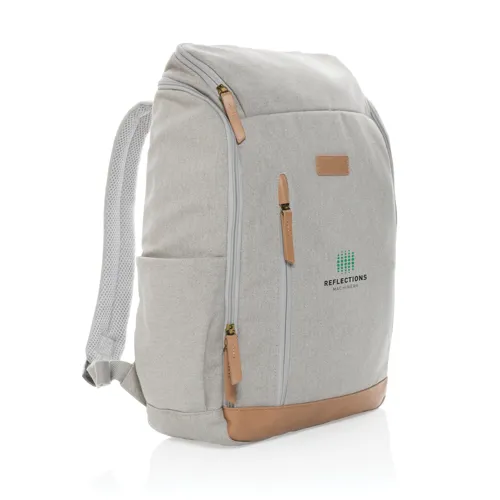 Impact AWARE™ 16oz. újrahasznosított vászon laptop hátizsák Szürke 