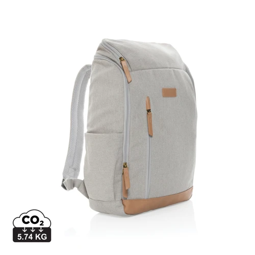 Impact AWARE™ 16oz. újrahasznosított vászon laptop hátizsák Szürke 