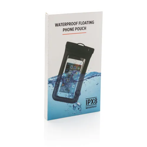 IPX8 vízállóságú, vízen úszó telefontartó Fekete 