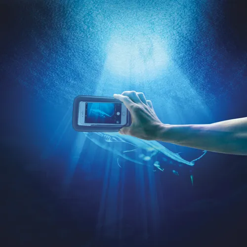 IPX8 vízállóságú, vízen úszó telefontartó Fekete 