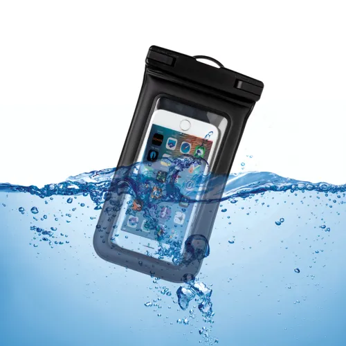 IPX8 vízállóságú, vízen úszó telefontartó Fekete 