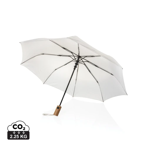 Kaycey 21" AWARE™ RPET akácfa mini auto nyitású esernyő Barna 