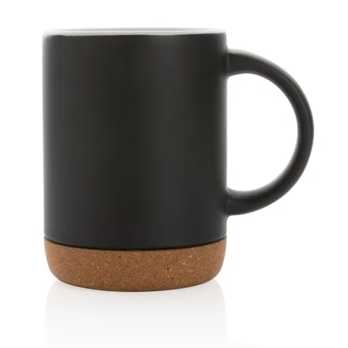 Kerámia bögre parafa talppal 280 ml Fekete 