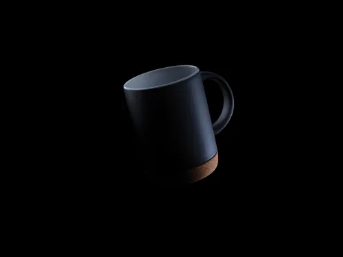Kerámia bögre parafa talppal 280 ml Fekete 