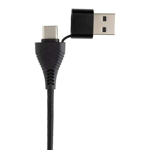 Link RCS újrah. műanyag&bambusz kettős bemeneti USB elosztó Fekete 