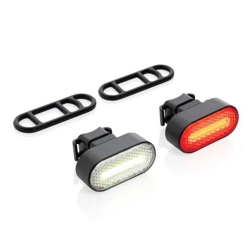 Lumino RCS újrahaszn. műanyag USB újratölthető kerékpárlámpa Fekete 