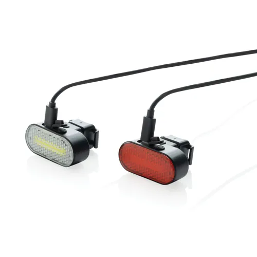 Lumino RCS újrahaszn. műanyag USB újratölthető kerékpárlámpa Fekete 