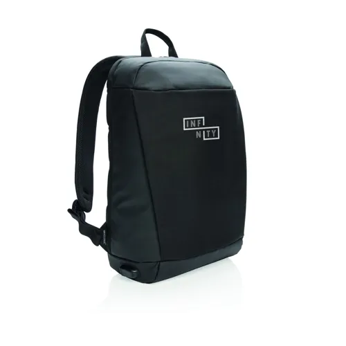 Madrid lopásgátló RFID USB laptop hátizsák, PVC-mentes Fekete 
