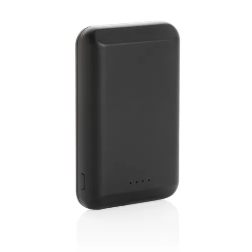 Mágneses 5W-os vezeték nélküli töltős 5000 mAh powerbank Fekete 