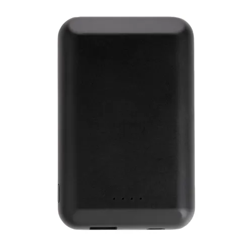 Mágneses 5W-os vezeték nélküli töltős 5000 mAh powerbank Fekete 