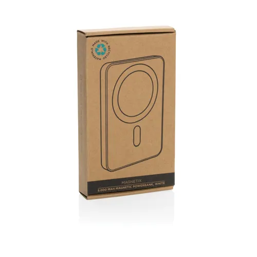 Magnetix RCS újrahaszn. műanyag 5000 mAh mágneses powerbank Fehér 