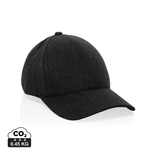 Milo AWARE™ újrah. heather 6 paneles baseball sapka, 200 gr Fekete 