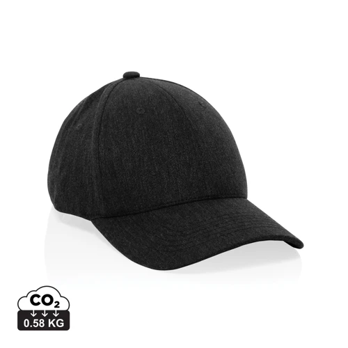 Milo AWARE™ újrah. heather 6 paneles baseball sapka, 200 gr Fekete 