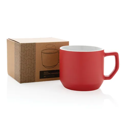 Modern kerámia bögre 350 ml Piros 
