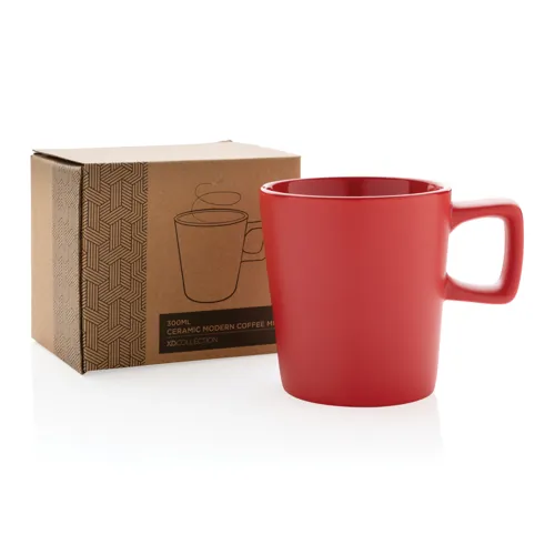 Modern kerámia kávésbögre 300 ml Piros 