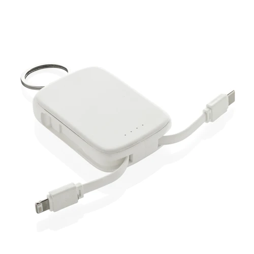 Nexo RCS kulcstartó 20 000 mAh-s powerbank integrált kábelek Fehér 