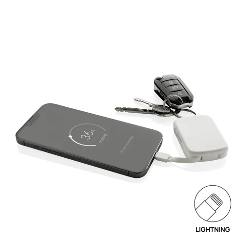 Nexo RCS kulcstartó 20 000 mAh-s powerbank integrált kábelek Fehér 
