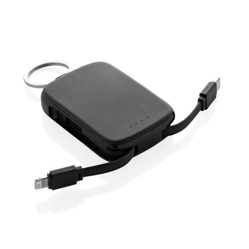 Nexo RCS kulcstartó 20 000 mAh-s powerbank integrált kábelek Fekete 